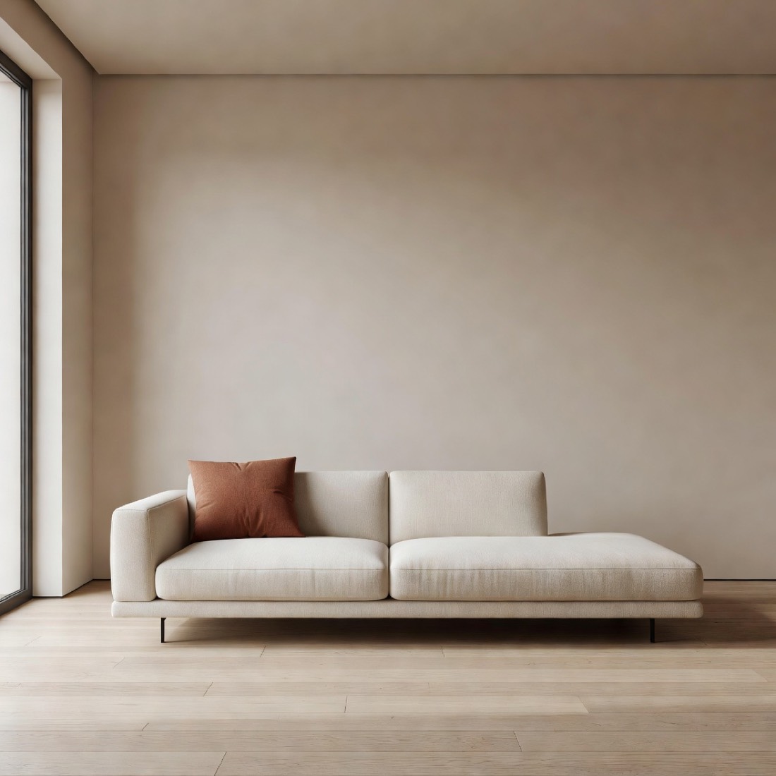 Modern minimalist living room AI design